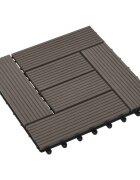 vidaXL Dlažba na terasu 11 ks Tmavohnedá 30 x 30 cm WPC