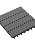vidaXL Dlažba na terasu 3D dizajn 11 ks Sivá 30 x 30 cm WPC