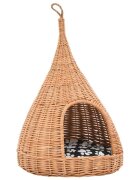 vidaXL Domček pre mačku s vankúšom 40x60 cm prírodná vŕba típí