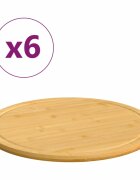 vidaXL Dosky na krájanie 6 ks Ø30x15 cm bambus
