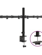 vidaXL Držiak na dva monitory čierny oceľový VESA 75/100 mm
