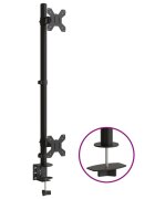 vidaXL Držiak na dva monitory čierny oceľový VESA 75/100 mm