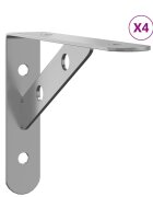 vidaXL Držiaky políc 4 ks 15x25x115 cm strieborná nerezová oceľ