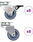vidaXL Dvojité otočné kolieska 16 ks 50 mm