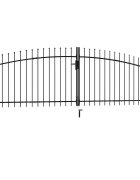 vidaXL Dvojkrídlová plotová bránka Woerden s vrchnou časťou v tvare oštepu 400x1495 cm