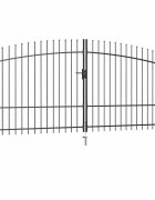 vidaXL Dvojkrídlová plotová bránka Woerden s vrchnou časťou v tvare oštepu 400x2245 cm