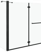 vidaXL Dvojkrídlový sprchový kút ESG 120x68x130 cm čierny