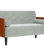 vidaXL Dvojpohovka s vankúšmi svetlosivá 110 cm zamat