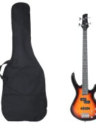 vidaXL Elektr. basgitara pre začiatočníka s taškou hnedočierna 4/4 46"