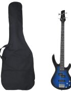 vidaXL Elektr.basgitara pre začiatočníka s taškou modro-čierna 4/4 46"