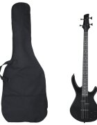vidaXL Elektrická basgitara pre začiatočníka s taškou čierna 4/4 46"