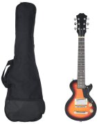 vidaXL Elektrická gitara pre deti s taškou hnedo-čierna 3/4 30"