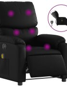 vidaXL Elektrické masážne sklápacie kreslo čierne umelá koža