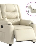 vidaXL Elektrické sklápacie kreslo krémové umelá koža