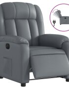 vidaXL Elektrické sklápacie kreslo sivé umelá koža