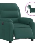 vidaXL Elektrické sklápacie kreslo tmavozelené látkové