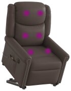 vidaXL Elektrické stojace masážne polohovacie kreslo Lesklá umelá koža