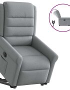 vidaXL Elektrické zdvíhacie sklápacie kreslo bledosivé látka