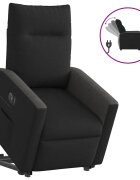 vidaXL Elektrické zdvíhacie sklápacie kreslo čierne látka