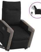 vidaXL Elektrické zdvíhacie sklápacie kreslo čierne látka