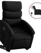 vidaXL Elektrické zdvíhacie sklápacie kreslo čierne umelá koža