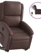 vidaXL Elektrické zdvíhacie sklápacie kreslo hnedé umelá koža