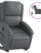 vidaXL Elektrické zdvíhacie sklápacie kreslo sivé umelá koža