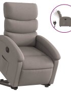vidaXL Elektrické zdvíhacie sklápacie kreslo sivohnedé látka