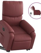 vidaXL Elektrické zdvíhacie sklápacie kreslo vínovo červené umelá koža