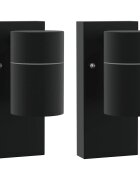 vidaXL Exteriérové nástenné svietidlo 2 ks Čierna 65 x 105 x 16 cm