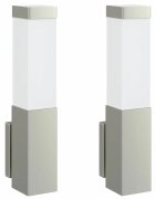 vidaXL Exteriérové nástenné svietidlo 2 ks Strieborná 105 x 6 x 33 cm
