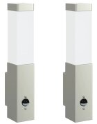 vidaXL Exteriérové nástenné svietidlo 2 ks Strieborná 105 x 6 x 33 cm