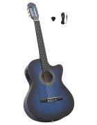 vidaXL Folková klasická gitara s výrezom ekvalizér 6 strún modrá