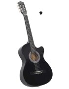 vidaXL Folková klasická gitara s výrezom so 6 strunami čierna 38"