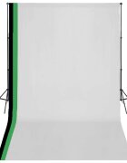 vidaXL Fotografické vybavenie 3 pozadia bavlnanastaviteľný rám 3x5m