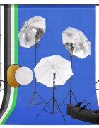 vidaXL Fotografické vybavenie+lampy dáždniky pozadie a reflektor
