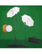 vidaXL Fotografické vybavenie s lampami dáždnikmi pozadím a reflektorom