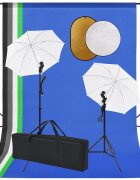 vidaXL Fotografické vybavenie s lampami dáždnikmi pozadím a reflektorom