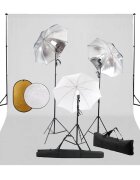 vidaXL Fotografické vybavenie s lampami dáždnikmi pozadím a reflektorom
