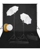 vidaXL Fotografické vybavenie s lampami dáždnikmi pozadím a reflektorom