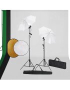 vidaXL Fotografické vybavenie s lampami pozadím a reflektorom