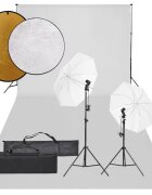 vidaXL Fotografické vybavenie s osvetlením pozadím a reflektorom