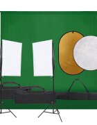 vidaXL Fotografické vybavenie s osvetlením pozadím a reflektorom