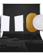 vidaXL Fotografické vybavenie s osvetlením pozadím a reflektorom