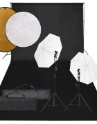 vidaXL Fotografické vybavenie s osvetlením pozadím a reflektorom
