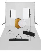 vidaXL Fotografické vybavenie so softboxami pozadím a reflektorom