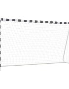 vidaXL Futbalová bránka 300x160x90 cm kovová čierna a biela