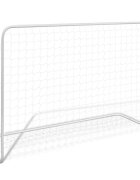 vidaXL Futbalová bránka so sieťou 182x61x122 cm oceľová biela