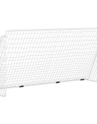 vidaXL Futbalová bránka so sieťou 366x122x182 cm oceľová biela
