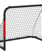 vidaXL Futbalová bránka so sieťou červeno-čierna 90x48x71 cm oceľ